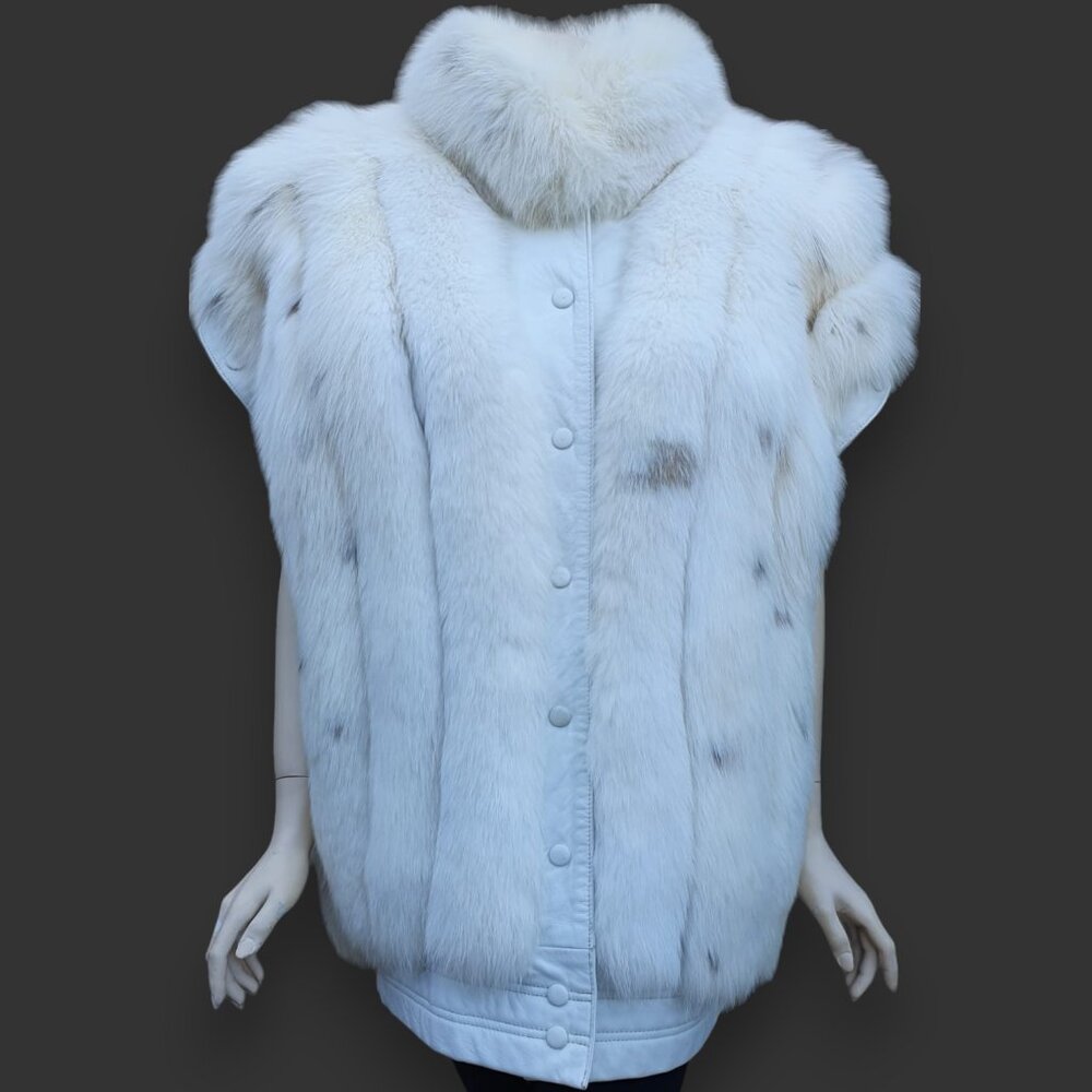 Lynx Dyed Fox & Leather Jacket -Large